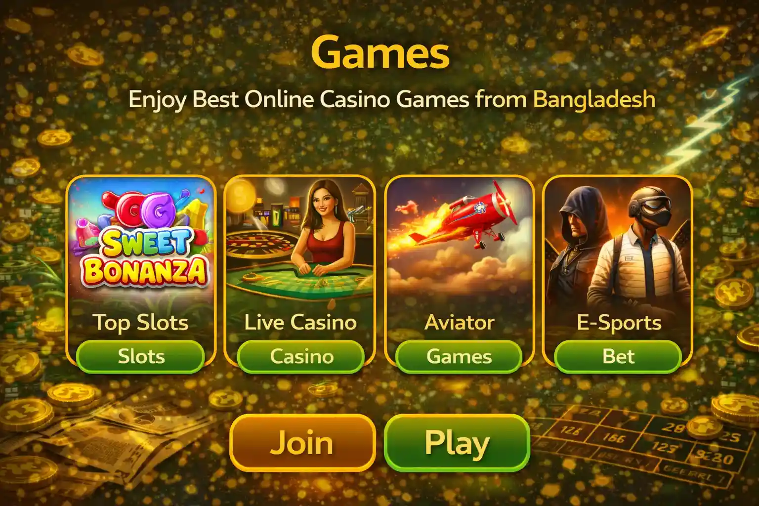 Online casino games hub in Bangladesh with slots live casino and esports